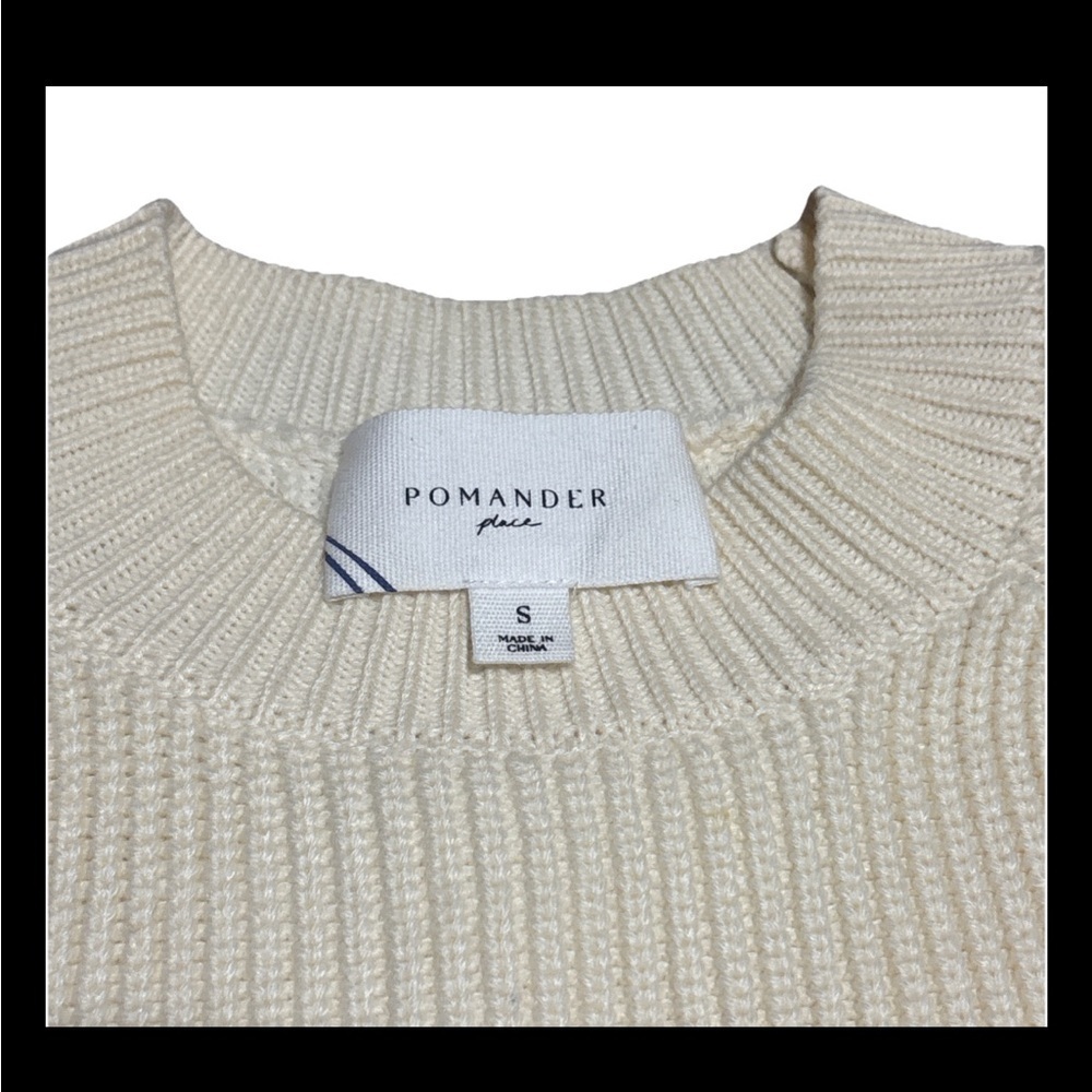 Pomander Place Ivory Ribbed Sweater Dress Size: Small - Picture 2 of 8